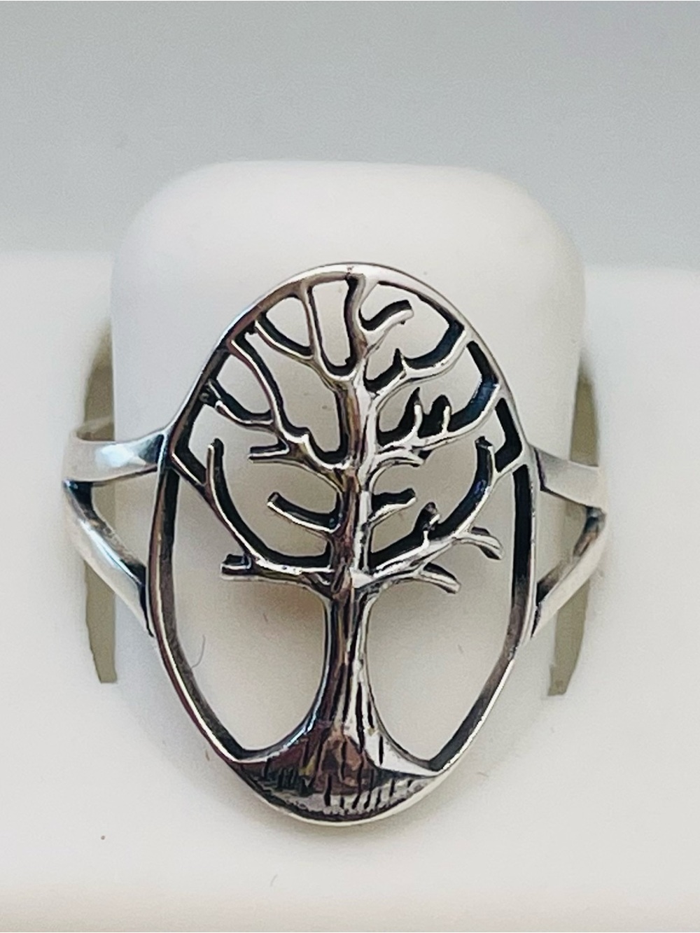 Size 10 silver tree of life ring